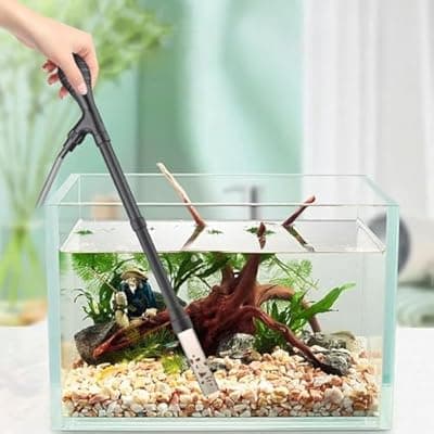 Small Gravel Vacuum for Aquarium, Adjustable Length Manual 80GPH Aquarium Gravel Cleaners, Low Water Level Fish Tank Water Changer with Suction Ball, Use for Fish Tank Cleaning Gravel and Sand