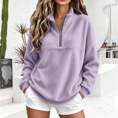 Flannel Quarter Zip Pullover Women view 2