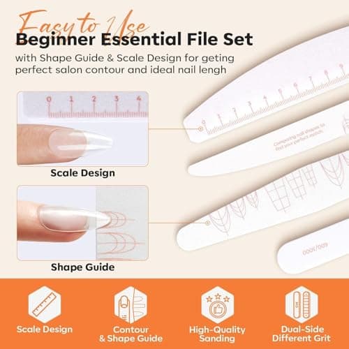 Modelones Nail Files and Nail Buffers Blocks 4 PCS, Double Side Trimed & Shaped Emery Board 100/150/180 Grits 600/3000 Nail Shine Polishing Stick, Reusable Washable Anti-bend Anti-drop Particles White view 6