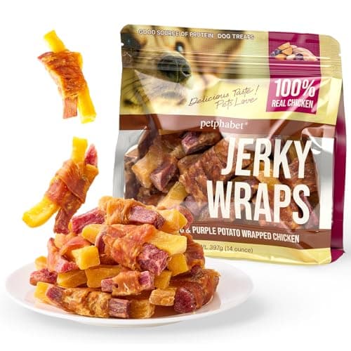 PETPHABET Chicken Wrapped Double Sweet Potato Dog Treats - Healthy Jerky Dog Chews, Rawhide Free Training Treats for Small, Medium, Large Dogs, Soft Snacks High Protein & Low Fat, Easy to Digest, 14oz — image 1
