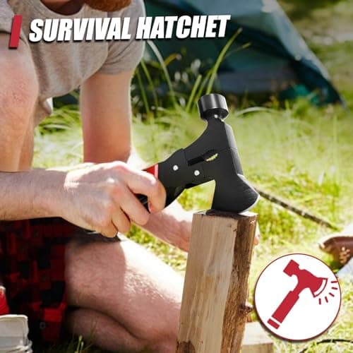 15 in 1 Multitool Axe Hatchet, Valentines Day Gifts for Him Adults, Camping Accessories Survival Gear, Multi Tool for Camping Hiking Survival, Cool Gadgets Gifts for Men, Husband, Boyfriends view 4