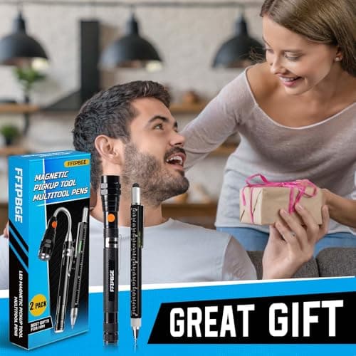 Magnet Pickup Tool with Telescoping Magnetic Flashlight and 6 in 1 Multitool Pen with Rulers, Bubble Level, Screwdrivers, Ballpoint, Valentines Day Gifts for Him Adults, Birthday Gifts for Him view 7