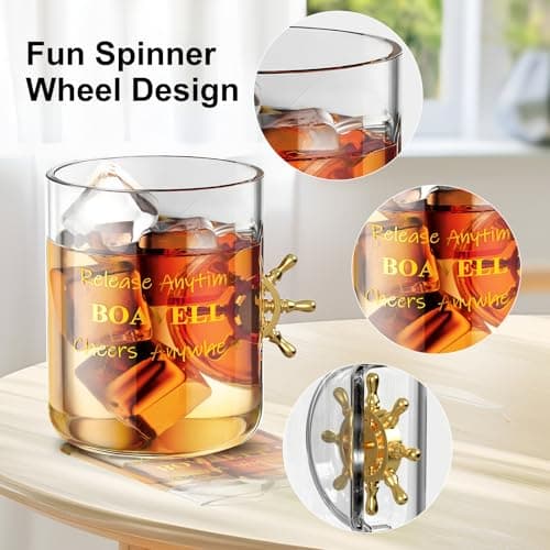 BOAVELL Wine Glasses, Whiskey Glasses, Beer Glasses, 11 Oz Drinking Glasses With Fingertip flywheel, Men and Women Cheers at Home Bar, Parties, Birthdays, Picnic, Daily Use view 4