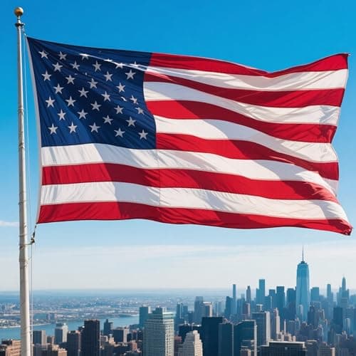 American flag 1x1.5 FT for Outside, Heavy Duty Polyester USA Flag Outdoor with Embroidered Stars, Sewn Stripes, US Flag with Brass Grommets for Indoor, Outdoor, All Weather view 4