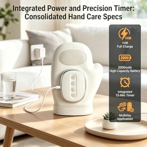 Cordless Hand Massager with Heat & Compression for Arthritis and Carpal | Tunnel, 3 Modes, 5 Intensities, 3 Heat Levels, Rechargeable Electric Handheld Wrist Massagers, Ideal Gifts for Mom Wife Women view 5