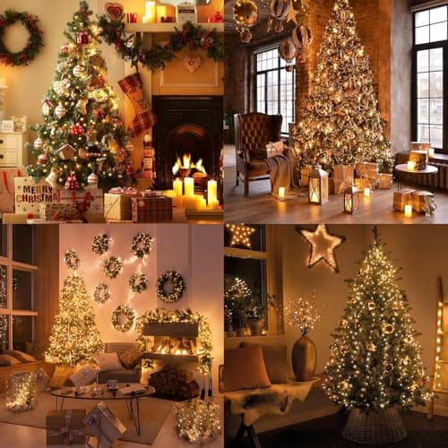 Clownya Christmas Lights 100ft 300 LEDs, 8 Modes, Warm White, Indoor Outdoor Plug-in Fairy Lights for Christmas Tree, Bedroom, Classroom Decor Outdoor Decor,Christmas Decorations (Warm Color, 100FT) view 4