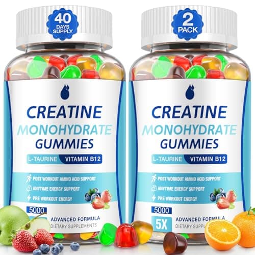 MaxHemp Creatine Gummies for Men & Women - Creatine Monohydrate Gummies 5g, Muscle Builder, Energy Boost & Pre-Workout Supplement, Low Sugar Taurine Chewable Gummy 2 Pack — image 1