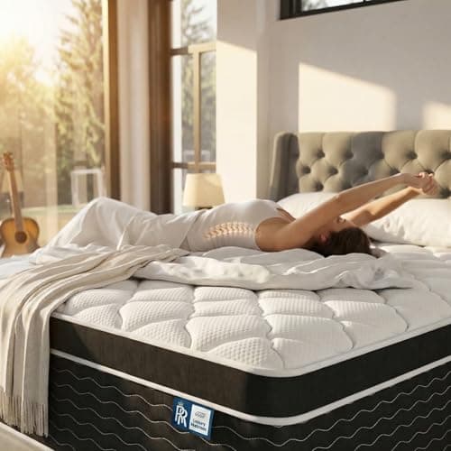 Ruoysun Twin Mattress, 12 Inch Hybrid Twin Size Mattress in a Box, Medium Firm, Pressure Relief, Zoned Support for Spinal Alignment, Cooling Gel Memory Foam and Pocketed Springs for Comfortable Sleep view 2