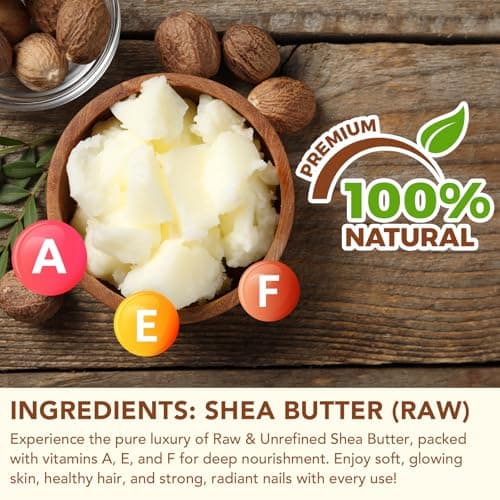 QJCWXIAOX 2Pack Raw & Unrefined Shea Butter for Body, Face & Hair, Pure Shea Butter with vitamins A, E & F, Long-Lasting Hydration for Dry Skin, Hair Care, DIY Lip Balm, Natural Moisturizer view 3