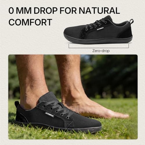 ATHMILE Barefoot Shoes Men Wide Toe Box Zero Drop Earthing Sneakers view 3