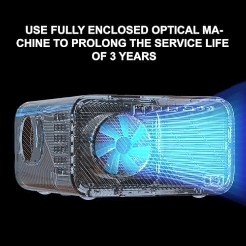 [Built-in Apps & Native 1080P] Smart Projector with WiFi and Bluetooth,Ultra-Bright 1000 ANSI,Auto Focus & Keystone Portable Outdoor Projector,Polaring 4K Support Dual Band Android Movie Projector view 6