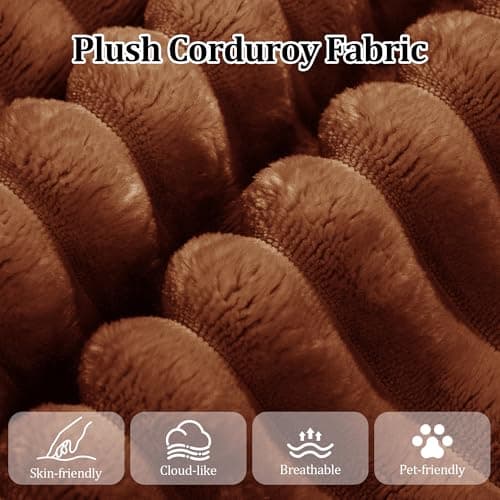 92.5" Modular Sectional Sofa, L-Shaped Cloud Couch with Deep Seats & Chaise, Convertible 4-in-1 Corduroy Boneless Couches for Living Room, Bedroom, No Need Assembly - Brown view 5