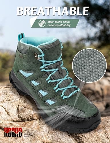 R CORD Hiking Boots Women Waterproof Breathable Non-Slip Womens Hiking Boots Arch Support for Rocky Trails Mountain Climbing & All-Day Comfort view 5