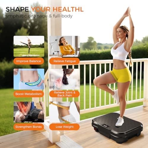 NXSCI Vibration Plate Exercise Machine,Vibrating Platform for Lymphatic Drainage with 250 Speeds,500 lbs Weight Capacity,Vibrated Plates for Weight Loss,Full Body Workout Equipment for Fitness at Home view 3