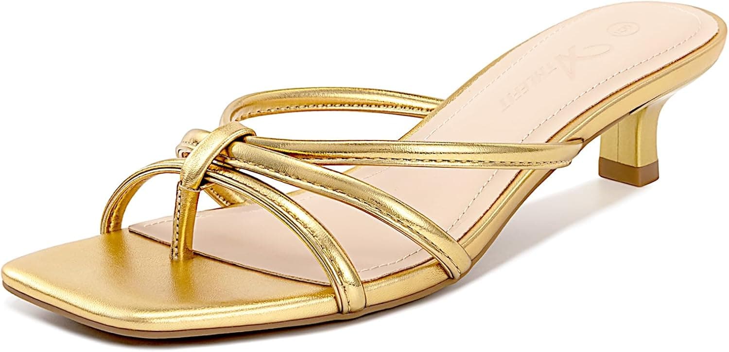 ATHLEFIT Womens Strappy Kitten Heels — image 1