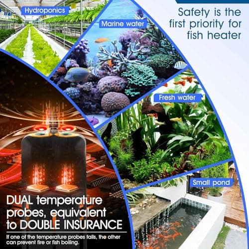 hygger Aquarium Heater 500W/800W/1000W,Fish Tank Heater with Danger Warning Automatically Stops Heating System and Digital LED Controller,for Freshwater or Saltwater 110-240 Gallon Tank view 2