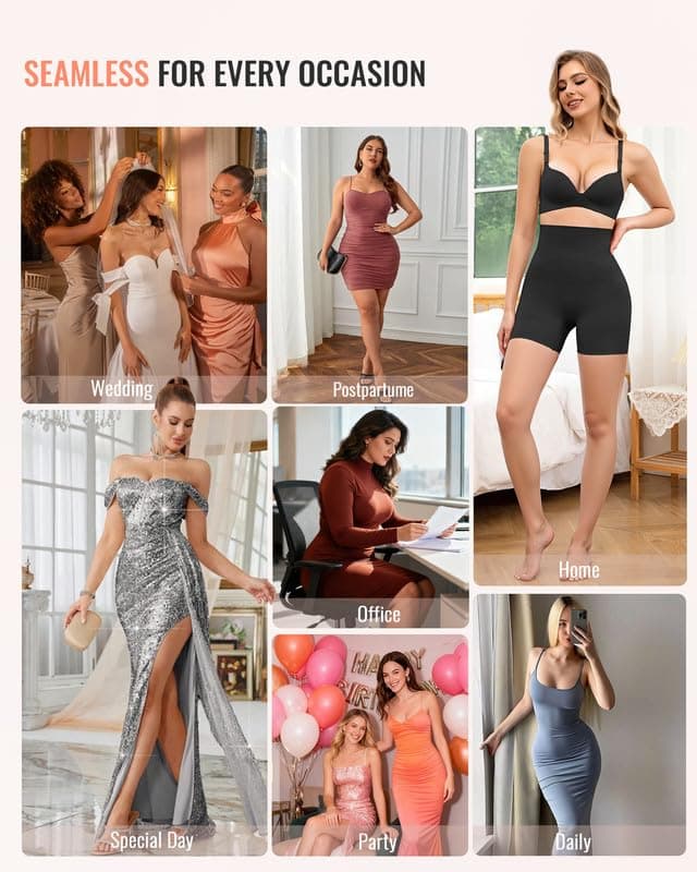 ForeverShaper Shapewear for Women Tummy Control High Waist Body Shaper Thigh Slimmer Butt Lifter Shapewear Shorts Under Dress view 5