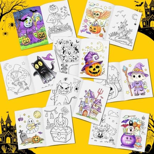 Elfew 24 Pack Mini Halloween Coloring Books for Kids Bulk view 4