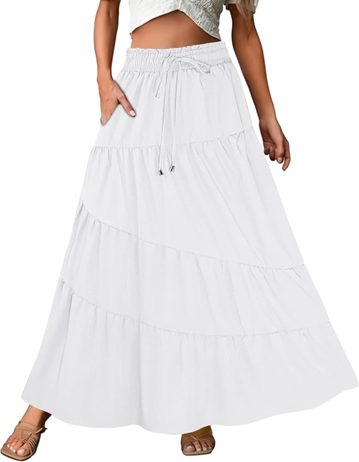 ECOWISH Women Boho Maxi Skirt — image 1