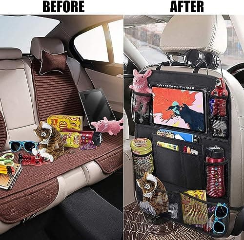 AYWVRBST Car Backseat Organizer, 9 Storage Pockets, Thickened 600D Polyester,Waterproof, Durable, Universal Fit for Sedan SUV, Truck, Minivan(1, Black) view 4