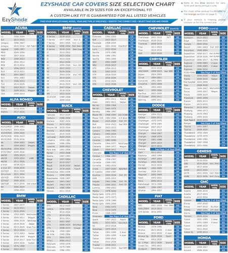EzyShade 10-Layer Waterproof Sports Car Cover. See Vehicle Size-Chart for Accurate Fit. All Weather Outdoor Covers. Camaro Challenger Firebird GTO Classic Cars Sun Snow Rain. Size C5 (See SizeChart) view 4