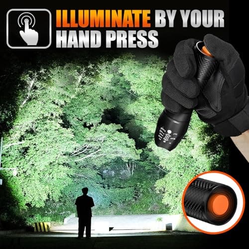 Dream Master Stocking Stuffers Men,2 Pack LED Flashlights High Lumens with 6 AAA Batteries,5 Modes Mini Waterproof Tactical Bright Flashlight Camping Hiking,Mens Gifts Christmas,Gifts Men Dad view 6