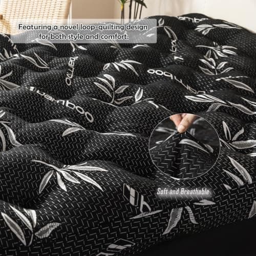 WhatsBedding 5 Inch Queen Mattress Topper Memory Foam Bamboo Viscose Air Layer view 5