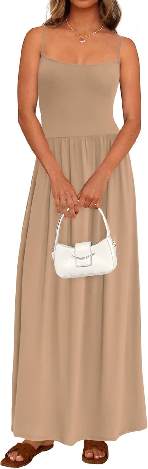 PRETTYGARDEN Spaghetti Strap Maxi Dresses