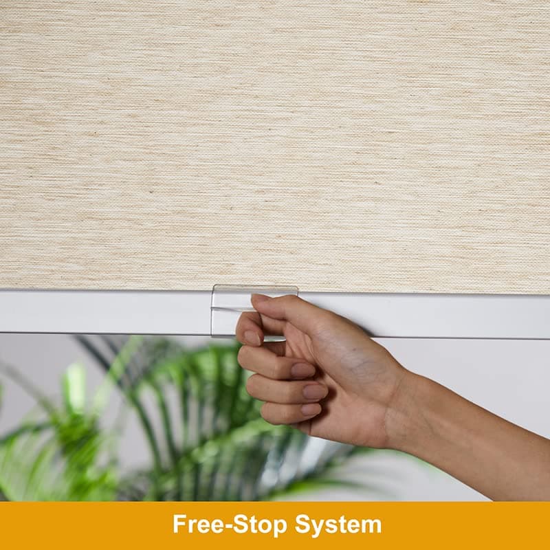 Persilux Free-Stop Cordless Windows Shades Light Filtering Roller Blinds for Windows (Khaki 28" x 72") Natural Woven Fabric UV Protection Privacy Roller Shades for Windows, Home, Office, Doors view 3