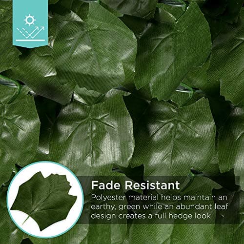 Best Choice Products Outdoor Garden 94x39-inch Artificial Faux Ivy Hedge Leaf and Vine Privacy Fence Wall Screen - Green view 5
