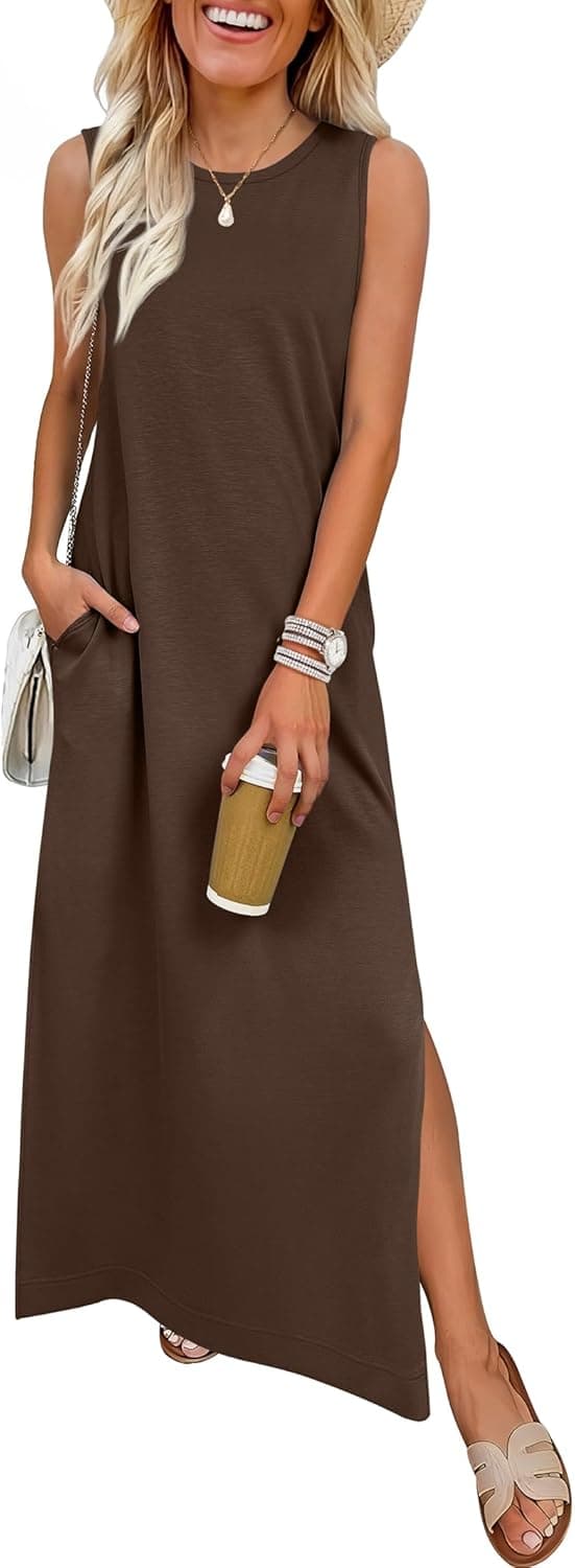 ANRABESS Women Casual Sleeveless Maxi Sundress