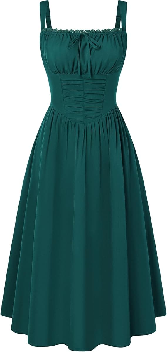 SCARLET DARKNESS Corset Midi Dress