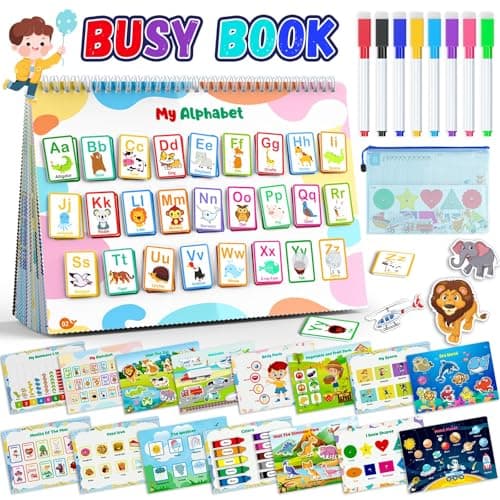 Busy Book for Toddlers 3+, Preschool Learning Activities with 30 Themes Prek Preschool Workbooks, Montessori Educational Learning Toys for Autism Sensory Travel toys,Back to School,Easter Gifts