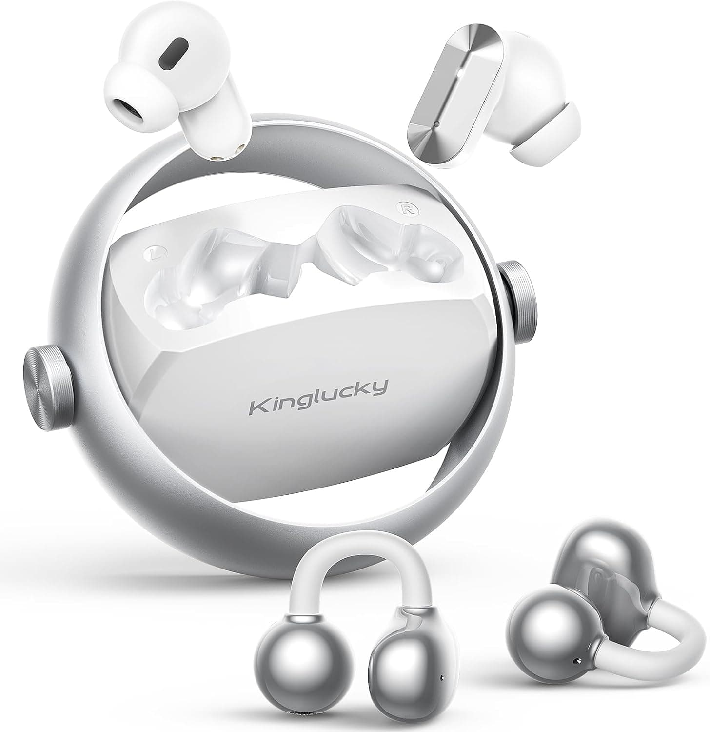KINGLUCKY 2-in-1 Wireless Earbuds