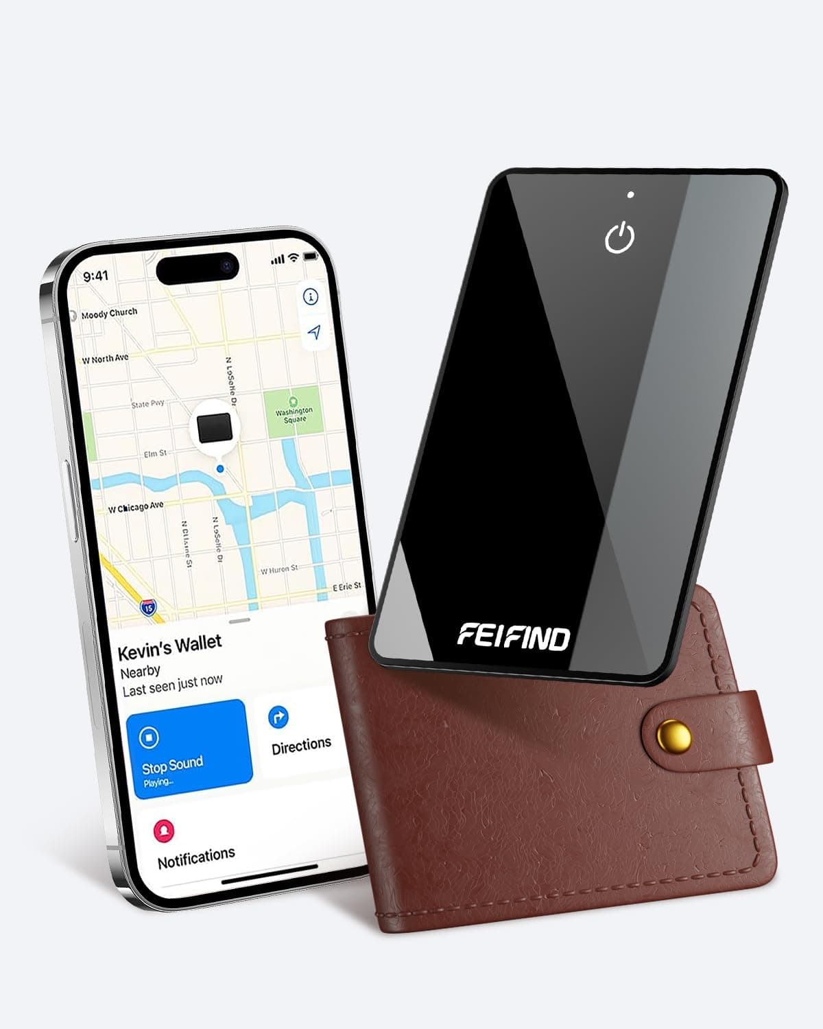 2026 MFi Certified Wallet Tracker Card (iOS Only), Work with Apple Find My