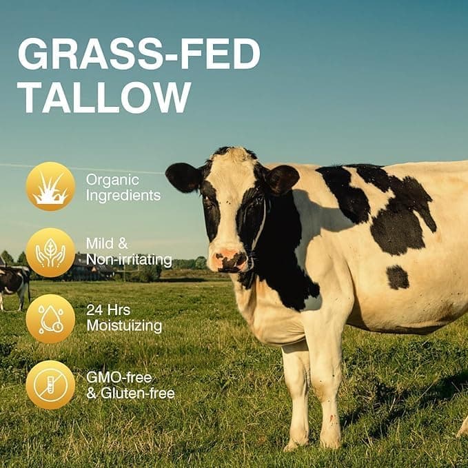 MROUVIK Beef Tallow for Skin, Tallow and Honey Cream,Tallow Face Moisturizer, Natural Grass-Fed Beef Tallow Balm with Raw Honey Moisturizing Cream for Body Lotion Skin Care for Skin (2.47 Oz) view 3