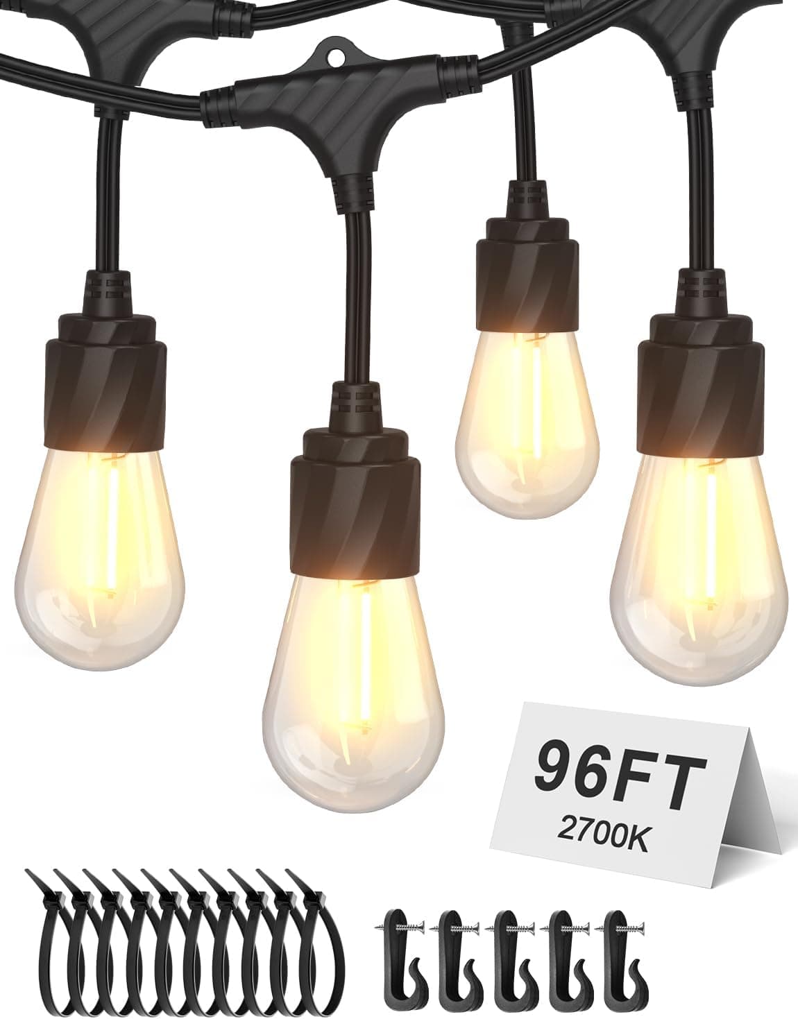 XMCOSY+ 96FT Outdoor String Lights