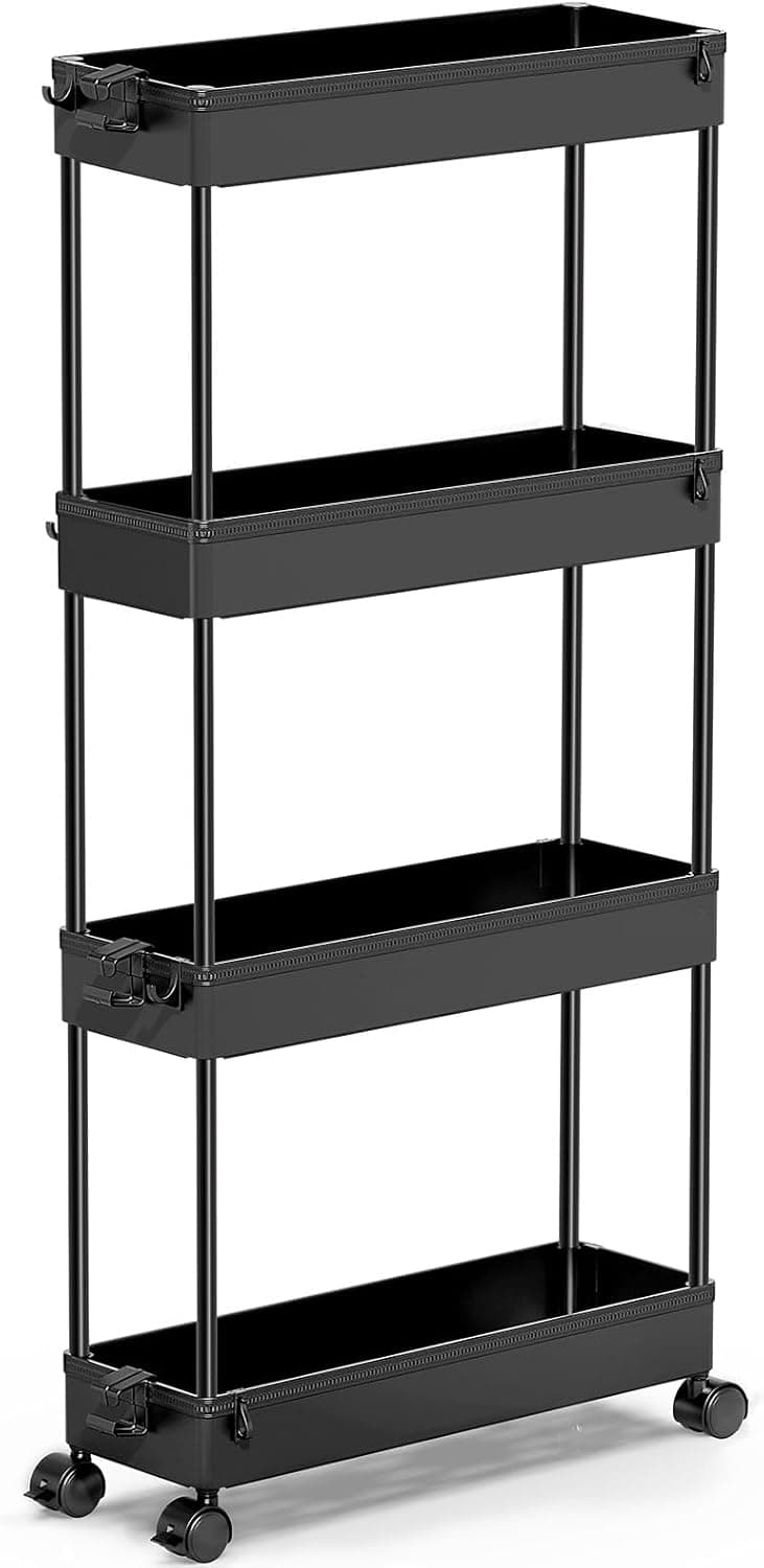 SPACEKEEPER Slim Rolling Storage Cart 4 Tier — image 1