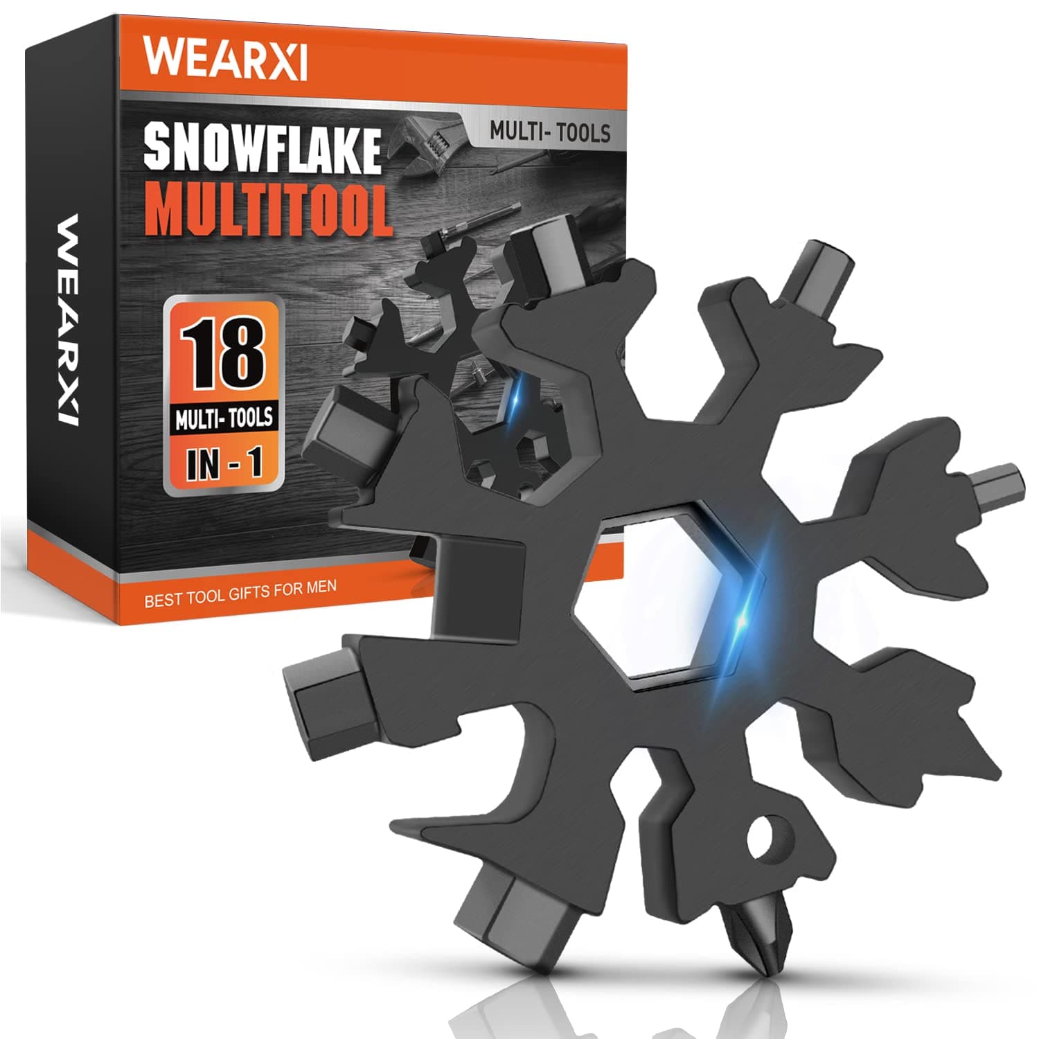 WEARXI Stocking Stuffers for Men, Gifts for Men 18 in 1 Snowflake Multitool