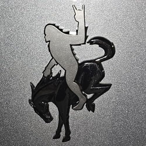 Add-A-Saquatch to Your Bronco,3D Tailgate Emblem Overlay for SUV - Universal Fit 3"x4" Raised Design, Black Automotive Decor with Tape (Riding Horse Set - B, Black) view 7