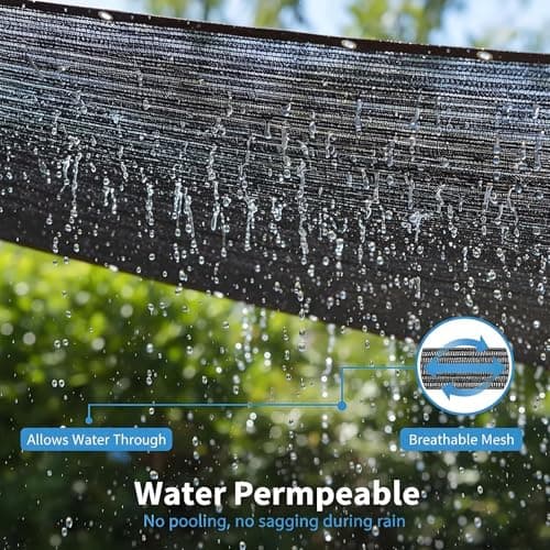 JKNVDVLC 90% Shade Cloth, 10 x 12 FT Tear Resistant Sun Shade Net with Reinforced Grommet,Durable Garden Shade Tarp Cover for Greenhouse,Plant Cover, Chicken Coop,Patio and Pergola,Black view 6