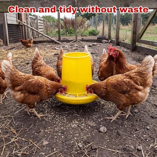 Shellwei 8 Pack 17.6 lb Hanging Chicken Feeders Large Chick Feeder Chicken Food Dispenser for Large Automatic Plastic Poultry Feed Dispensers for Ducks Geese Turkeys Quail view 5