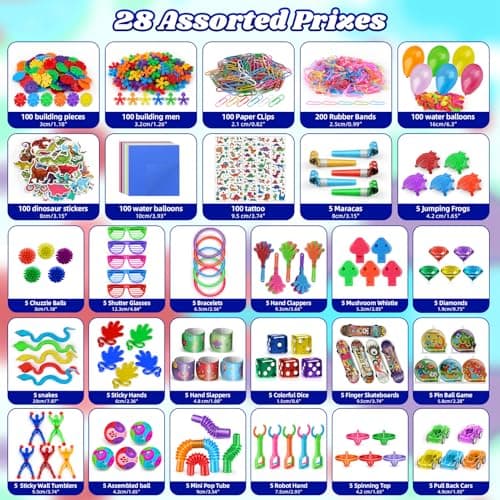 Amy&Benton 1000pcs Party Favors for Kids 8-12 4-8 3-5, Goodie Bags Stuffers, Pinata Stuffers Fillers, Treasure Box Toys for Classroom Prizes, Carnival Prizes Birthday Easter Bulk Holiday Supplies view 3