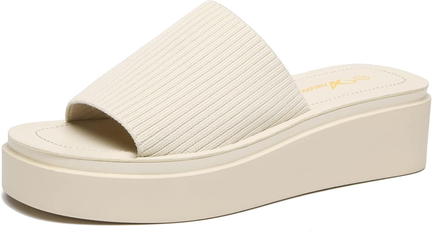 ATHLEFIT Womens Slip On Platform Sandals — image 1