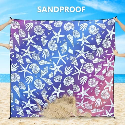 HIHOHO Beach Blanket, Sandproof Beach Mat, Waterproof Quick Drying Lightweight Outdoor Aztec Picnic Mat 79" X 83"/120"x108" for 2-8 Adults for Travel, Camping, Hiking view 5
