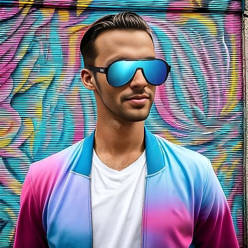 FEISEDY Polarized Men Women Sunglasses, Oversized Fahion One Piece Sun Glasses, Lightweight TR90 Frame B4080 view 3