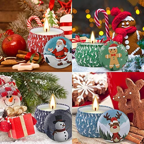 Christmas Candles, 4 Pack Scented Candles, Christmas Gifts for Women, Soy Candles Set, 120H Burning Time, Aromatherapy Candle for Meditation, Yoga, Relaxation, Bath, SPA, Ideal Gifts for Women view 5