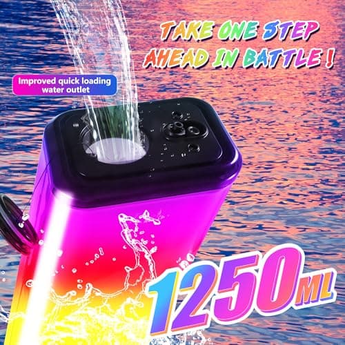 Electric Water Blaster for Kids Adults, Super Soaker Water Gun Long Range | Powerful Squirt Gun with RGB Light Sound, Up to 25 FT Range, Rechargeable Battery, Summer Outdoor Toys for Beach Pool Game view 5