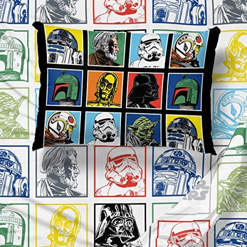 Jay Franco Kids Sheet Set with Fitted, Flat Sheets & Pillow Cover - Ultra-Soft Bedding with Pillowcase for Room Decor, Multi - Star Wars, 4 Piece Queen view 6