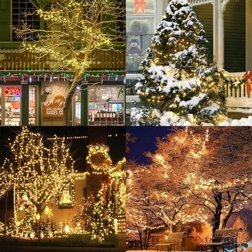 Clownya Christmas Lights 100ft 300 LEDs, 8 Modes, Warm White, Indoor Outdoor Plug-in Fairy Lights for Christmas Tree, Bedroom, Classroom Decor Outdoor Decor,Christmas Decorations (Warm Color, 100FT) view 6